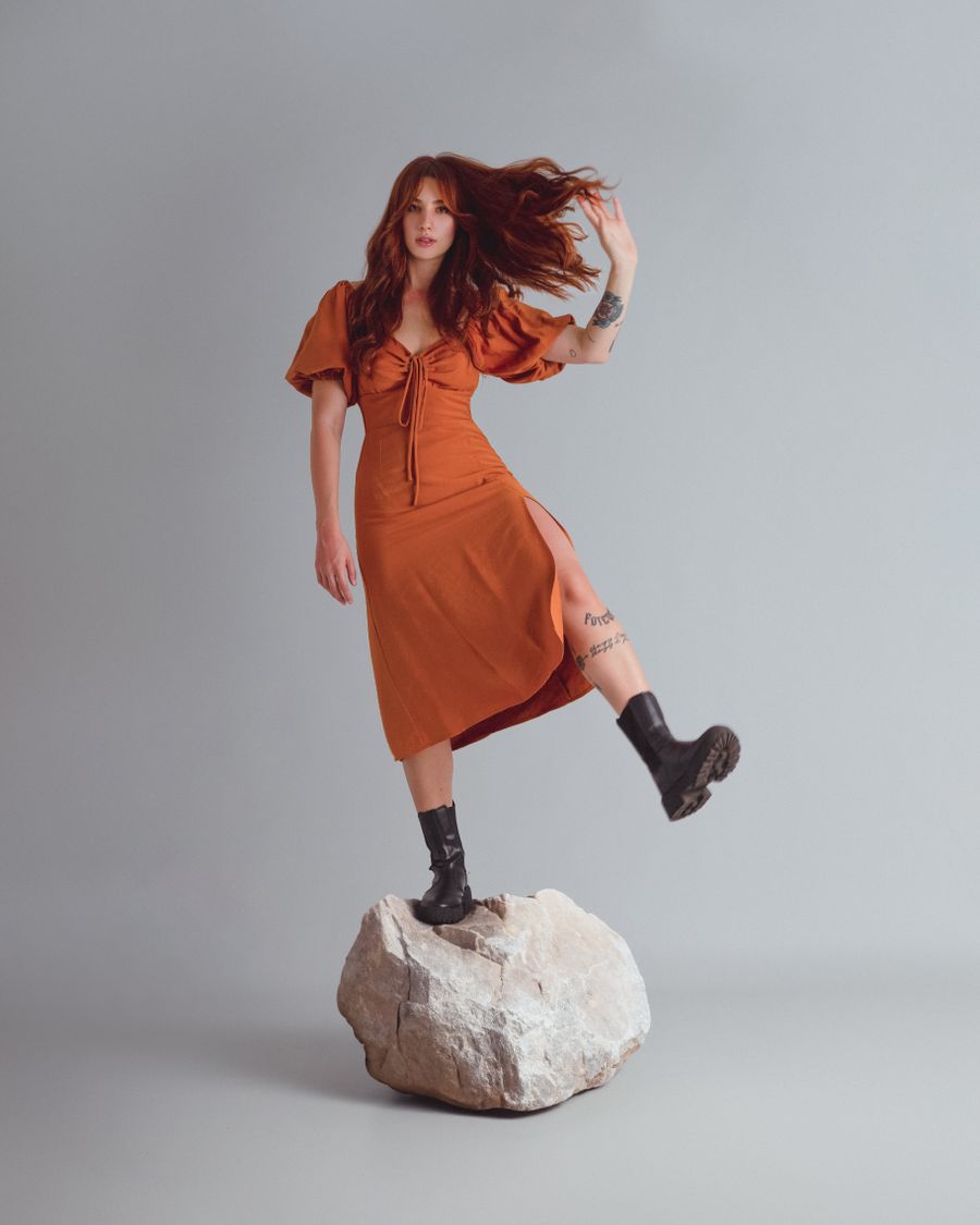 Amber Sunset Midi Dress