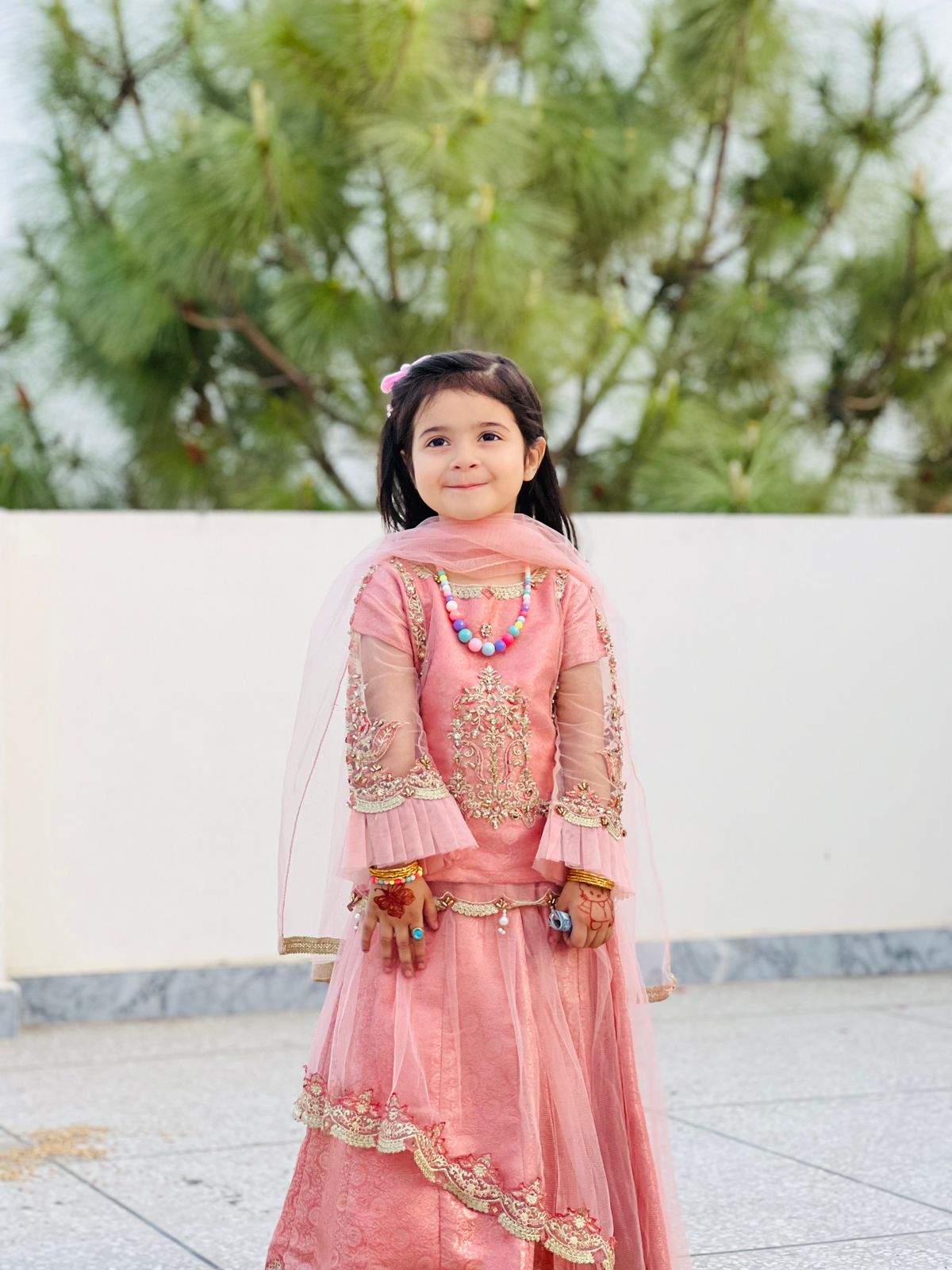 Gulaabi Pari Kids Embroidered Peplum Lehenga