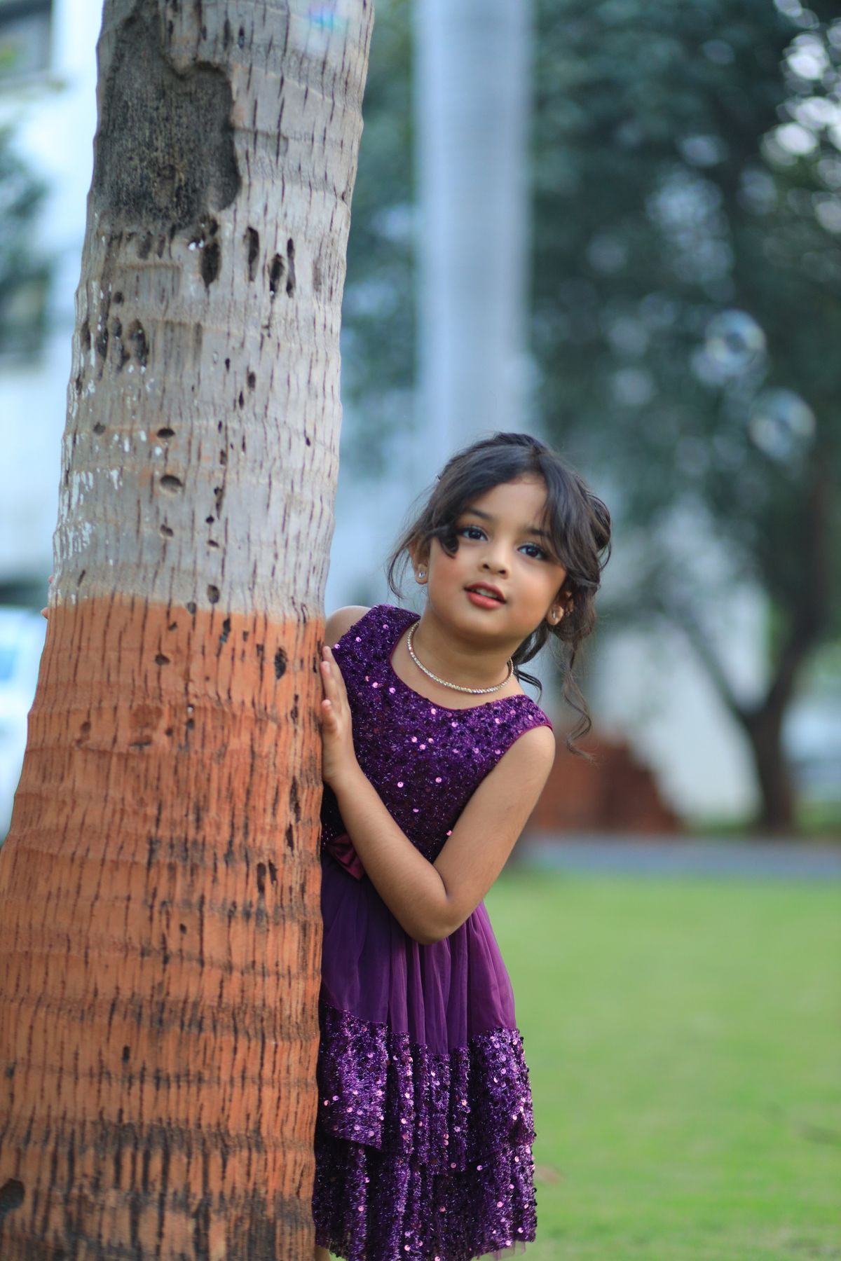 Shehzadi Purple Sequin Party Frock